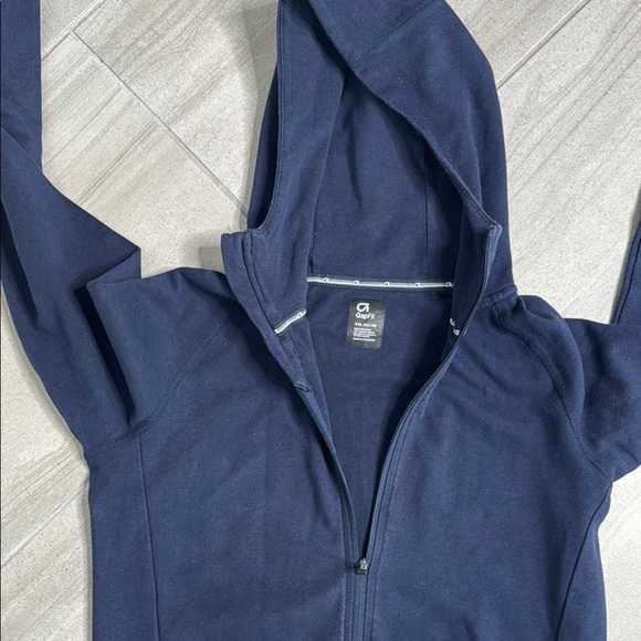 Gap Kids Vintage Soft Logo Zip Hoodie Navy Blue Hooded Zip-Up Jacket - Picture 5 of 5